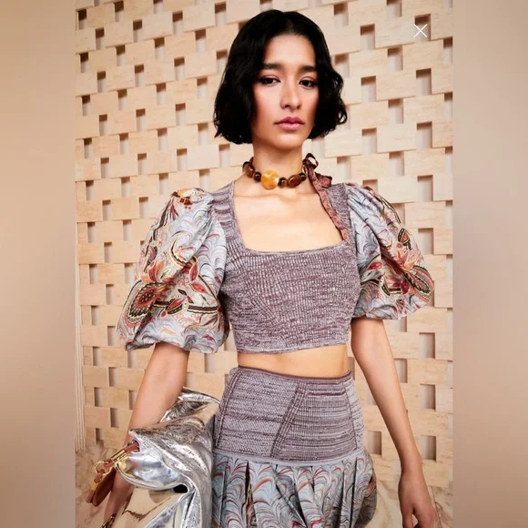 Ulla Johnson Iva puff sleeve crop Top - Picture 3 of 8